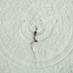 Another scratch circle in the Bahamas, formed on an aragonite sand beach.
